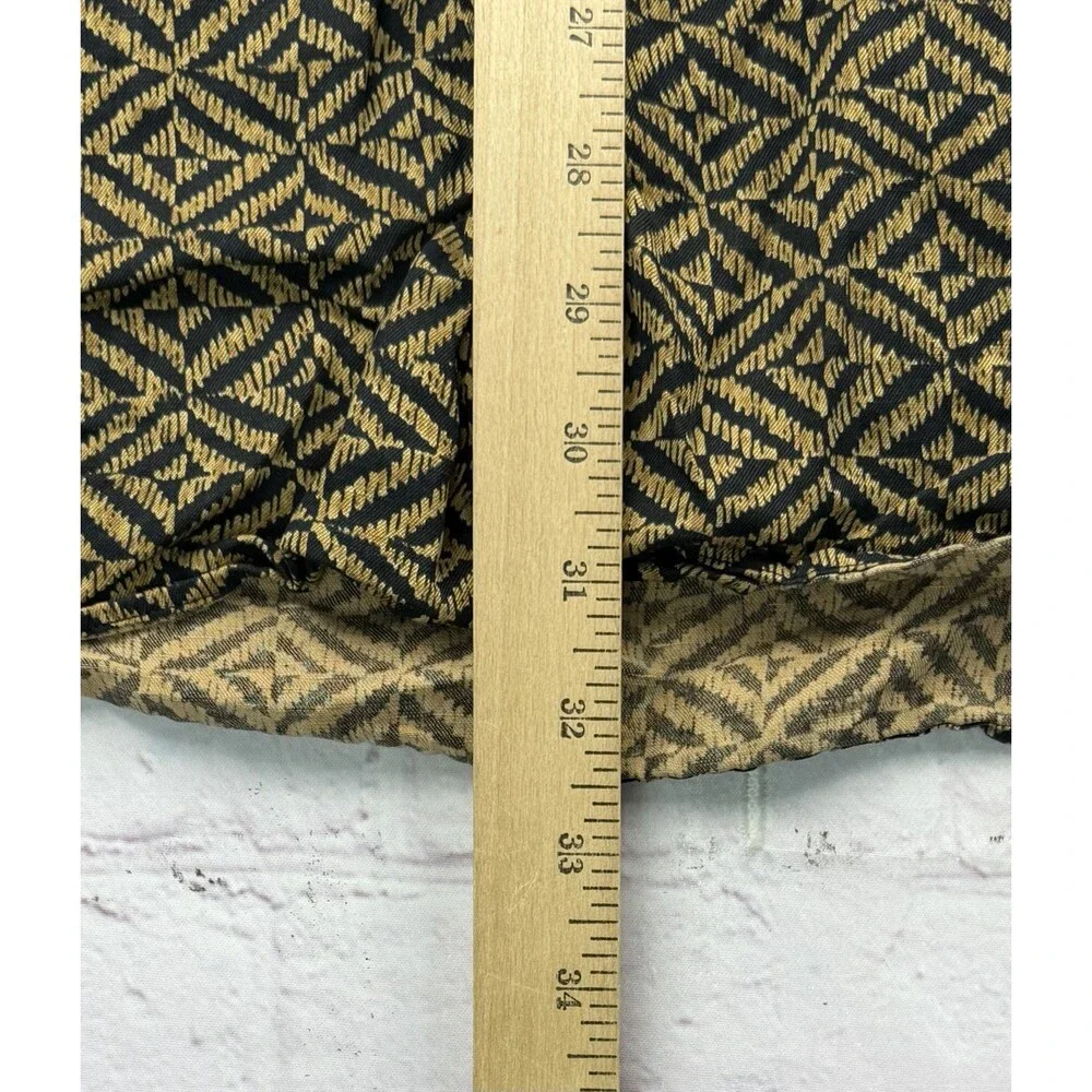 Polo Ralph Lauren Bonnard Shirt Mens MED Gold Silk Linen Geometric Camp Collar